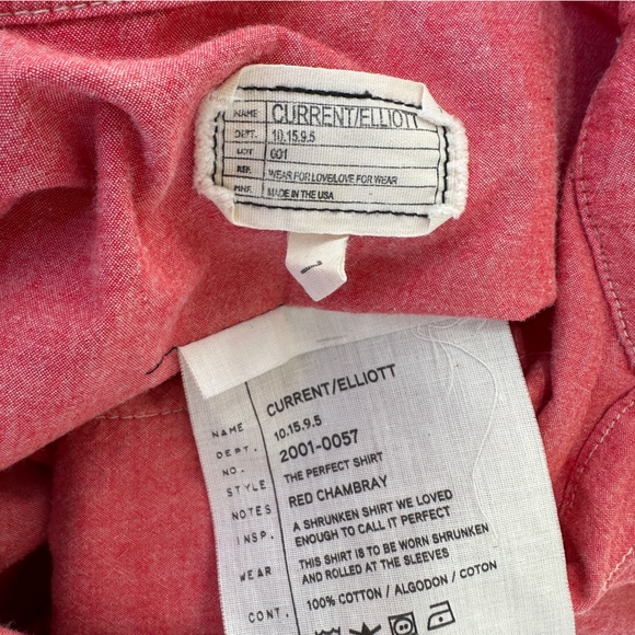 Current/Elliott The Perfect Shirt Red Chambray - Picture 9 of 9